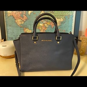 Michael Kors blue structured bag